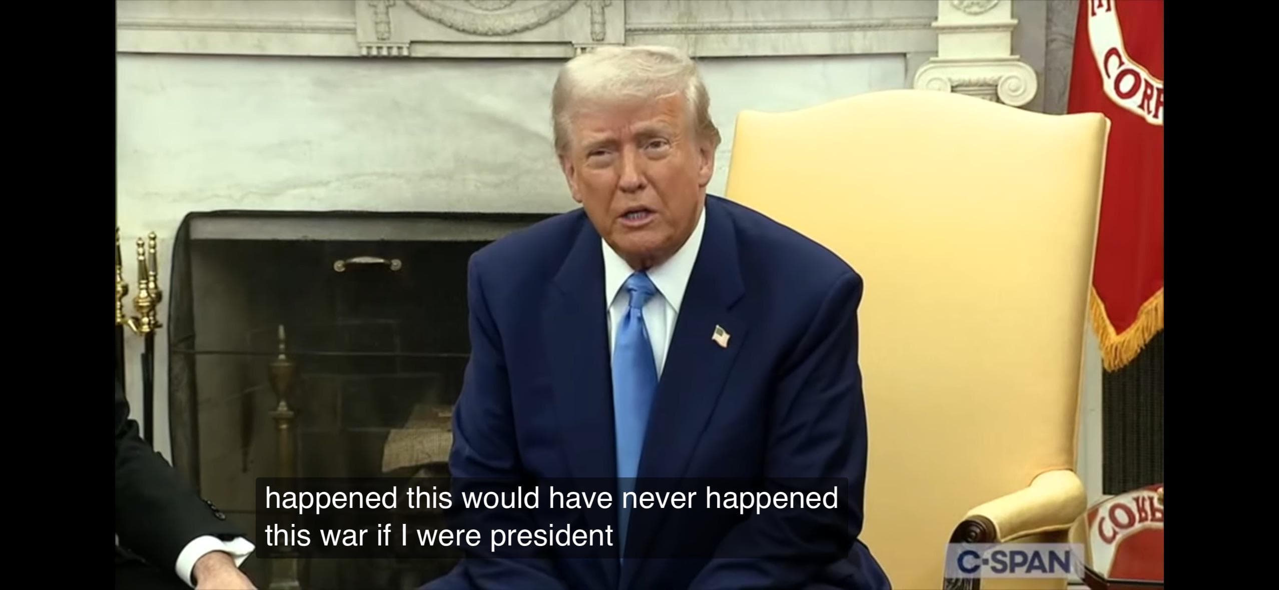 “If I were president this would’ve never happened” why not “if I’d been president”?