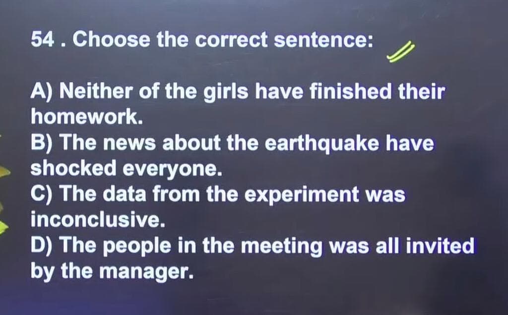 All of them seem wrong